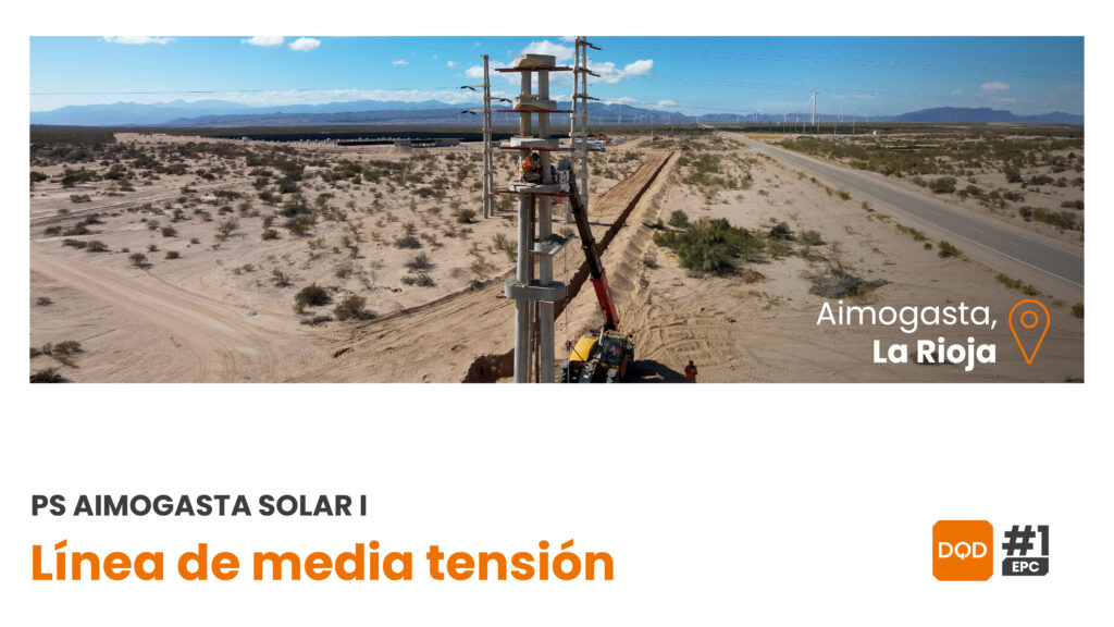 En el Parque Solar Aimogasta (La Rioja), avanzamos con los trabajos en la línea de media tensión para transportar la…
